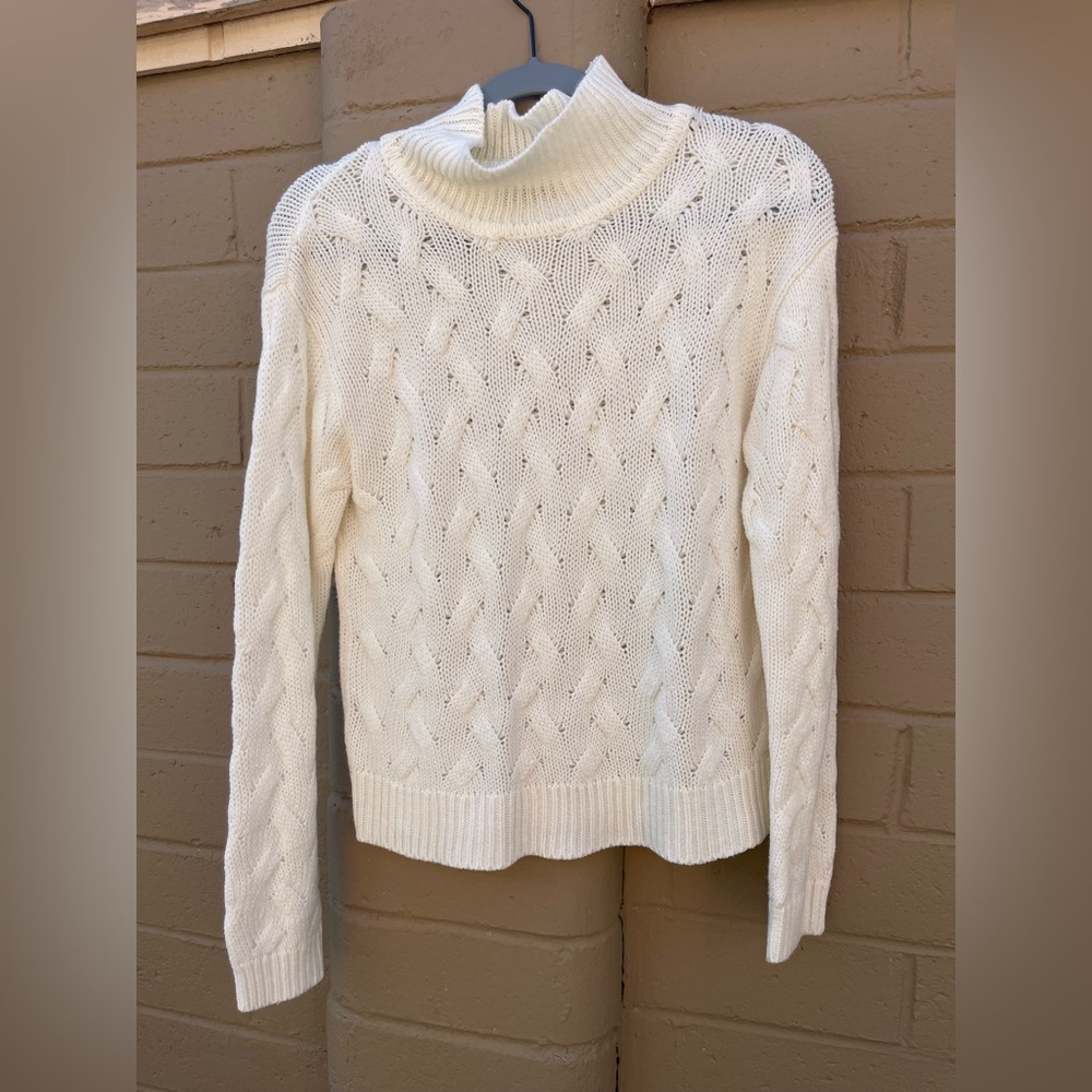 Joe Boxer Cream Cowl Neck Cable‎ Knit Sweater